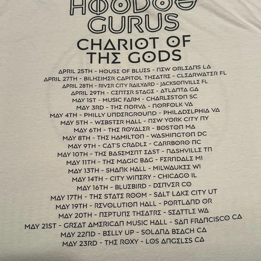 Hoodoo Gurus Chariot of the Gods Tour Tshirt - Picture 8 of 9